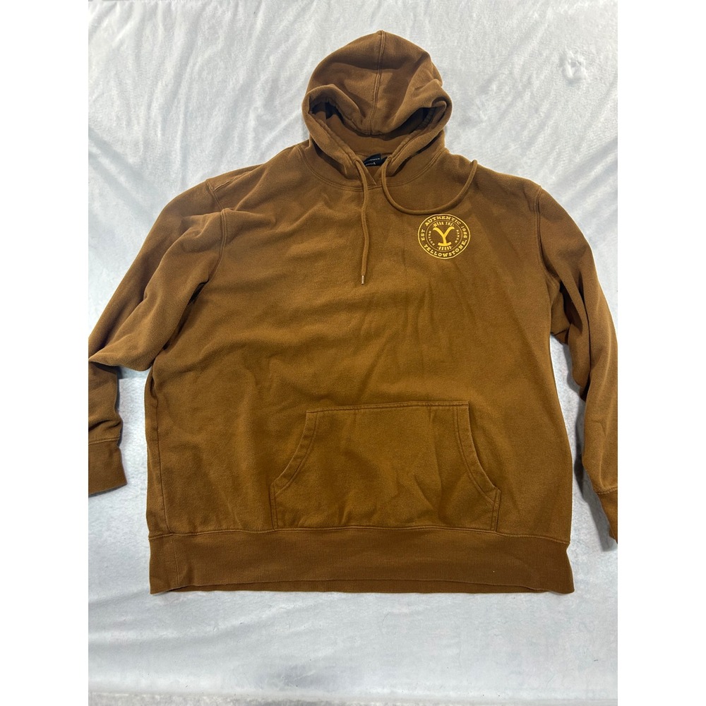 Yellowstone Dutton Ranch Montana Brown Graphic Hoodie Sweatshirt 3XL Long Sleeve